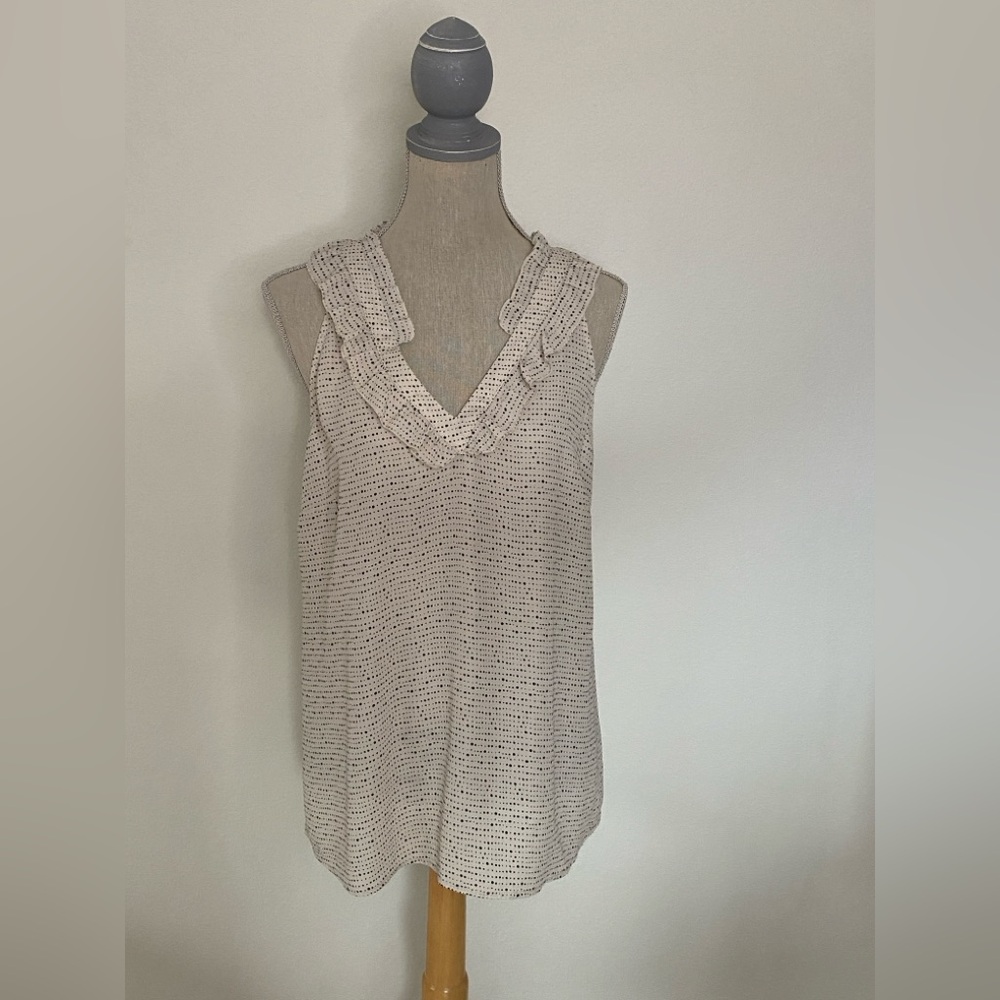 CAbi Morse Code Sleeveless Top - Sz M like new!